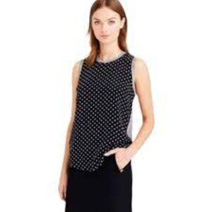 J. CREW  top polka dots black gray white sleeveless